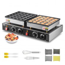 VEVOR 50PCS Mini Dutch Pancake Maker Commercial Dorayaki Baker Non-stick 1800W