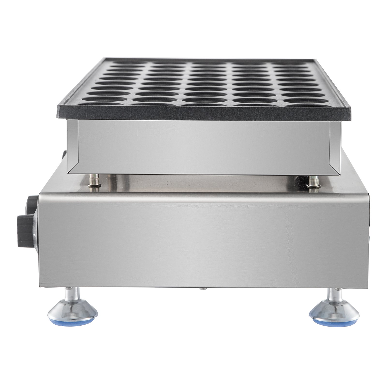 VEVOR 50PCS Mini Dutch Pancake Maker, Non-stick Stainless Steel Dorayaki Baker, 1800W Commercial Electric Poffertjes Grill Pan, Dual Temp & Time Control, for Kitchen Restaurant Breakfast Dessert