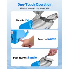 Commercial Ice Crusher 286LBS/H Electric Snow Cone Maker Shaved Ice Blue