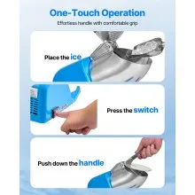 Commercial Ice Crusher 286LBS/H Electric Snow Cone Maker Shaved Ice Blue