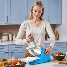 Commercial Ice Crusher 286LBS/H Electric Snow Cone Maker Shaved Ice Blue