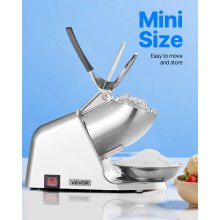 Commercial Ice Crusher 143LBS/H Electric Snow Cone Maker Shaved Ice Silver