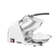 Trituradora de hielo comercial de 143 lb/h, eléctrica, para hacer conos de nieve, hielo raspado, color plateado