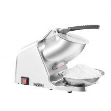 Commercial Ice Crusher 286LBS/H Electric Snow Cone Maker Shaved Ice Silver