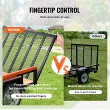 VEVOR 2-Sided Trailer Tailgate Lift Assist, 360 lbs Load Capacity, Compatible with Open Utility Trailer Tailgate and Ramp, with 10 to 24 Inch Heights Side Rail and 4 to 6 Feet Height Tail Gate or Ramp