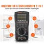VEVOR 2-in-1 Handheld Digital Oscilloscope, 2.5MS/S Sampling Rate, 1MHZ Bandwidth Portable Oscilloscope Multimeter with 2.4'' LCD Display Storage Bag, for Automotive Repair Electronic Circuit Testing