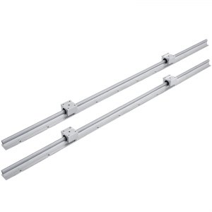Set Of 2 SBR12 Linear Rail Guide 600 Mm SBR12UU With Slider, 2 Pieces Metal Linear Rails Slide Rail Shaft 4 Pieces Sbr12uu Linear Trolley Block For Machine Tools Folders Welding Machine Etc