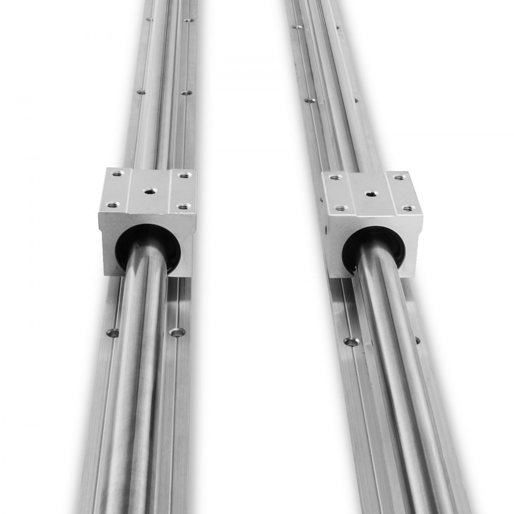 2 Set SBR20-1200mm 20mm Fully Supported Linear Rail Shaft Rod With 4 SBR20UU + SBR16-2000mm Linear Slide Guide 16mm Shaft 2 Rail With 4SBR16UU Bearing Block CNC
