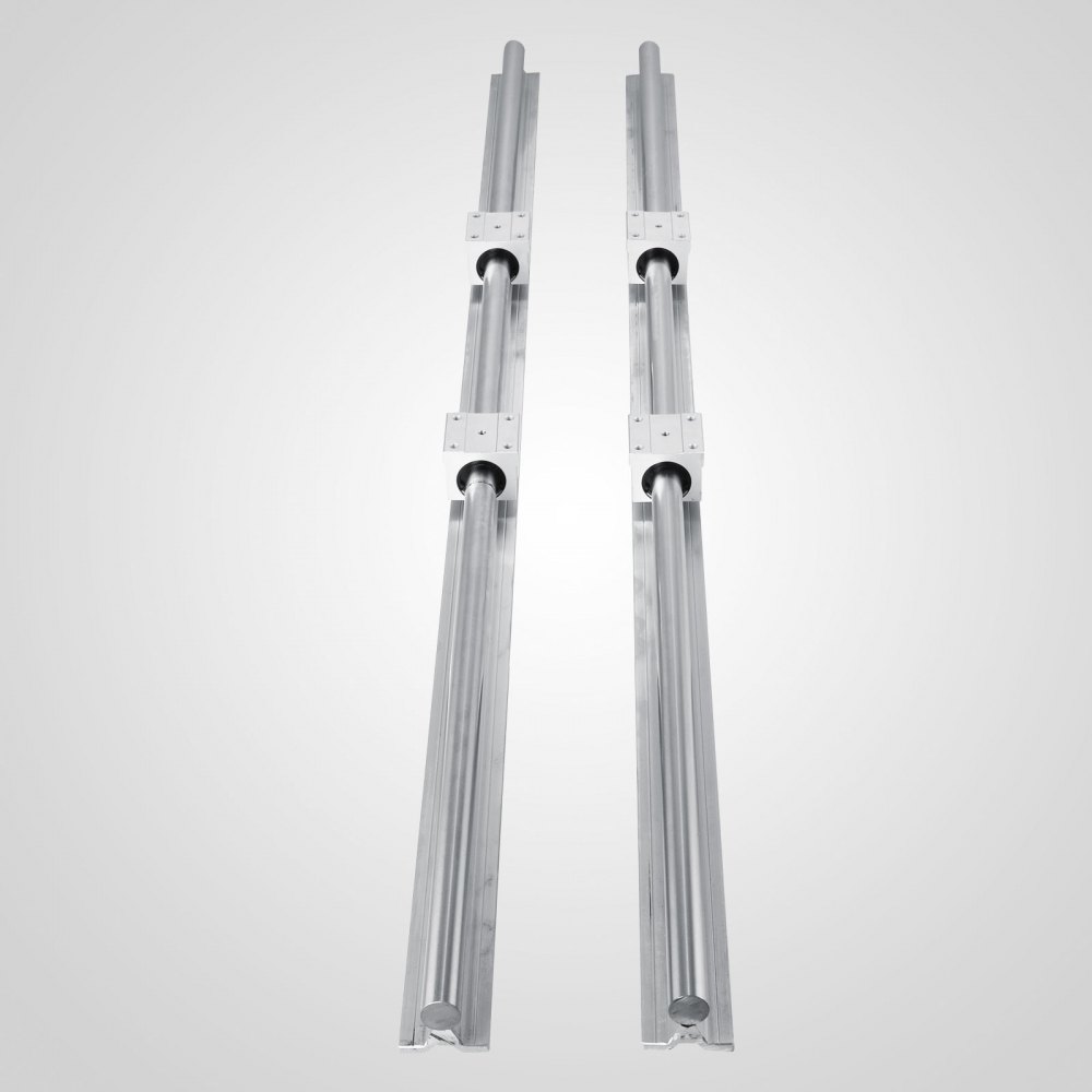 2 Set SBR20-1200mm 20mm Fully Supported Linear Rail Shaft Rod With 4 SBR20UU + SBR16-2000mm Linear Slide Guide 16mm Shaft 2 Rail With 4SBR16UU Bearing Block CNC