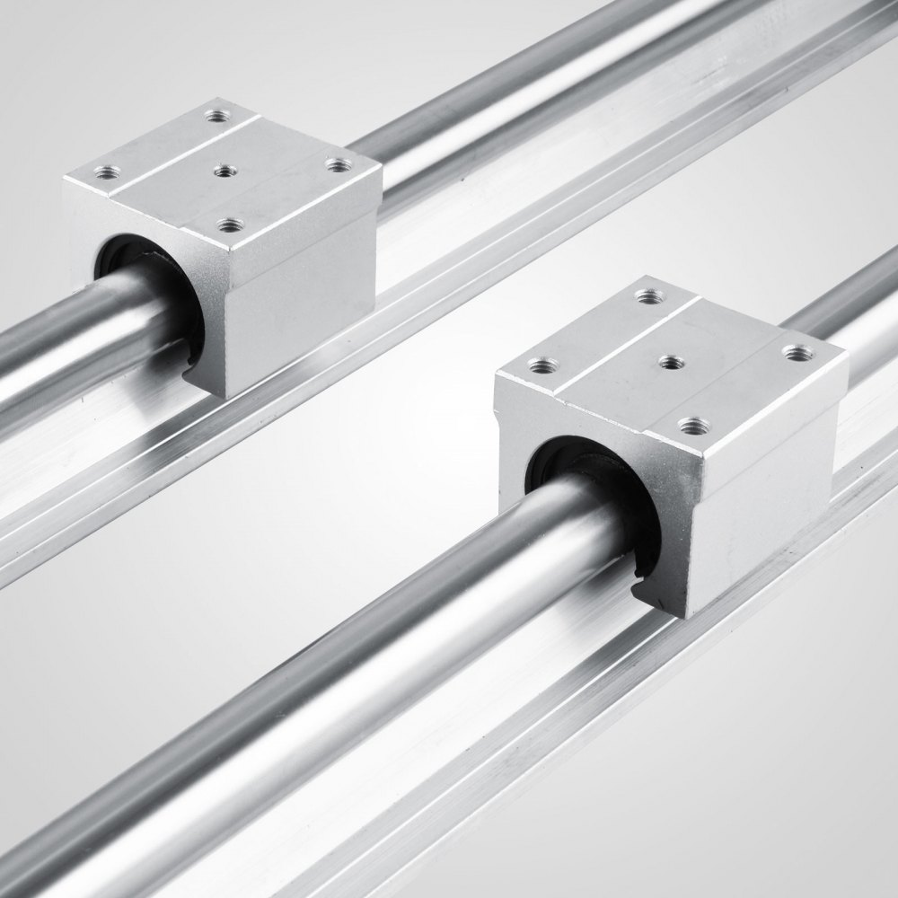 2 Set SBR20-1200mm 20mm Fully Supported Linear Rail Shaft Rod With 4 SBR20UU + SBR16-2000mm Linear Slide Guide 16mm Shaft 2 Rail With 4SBR16UU Bearing Block CNC