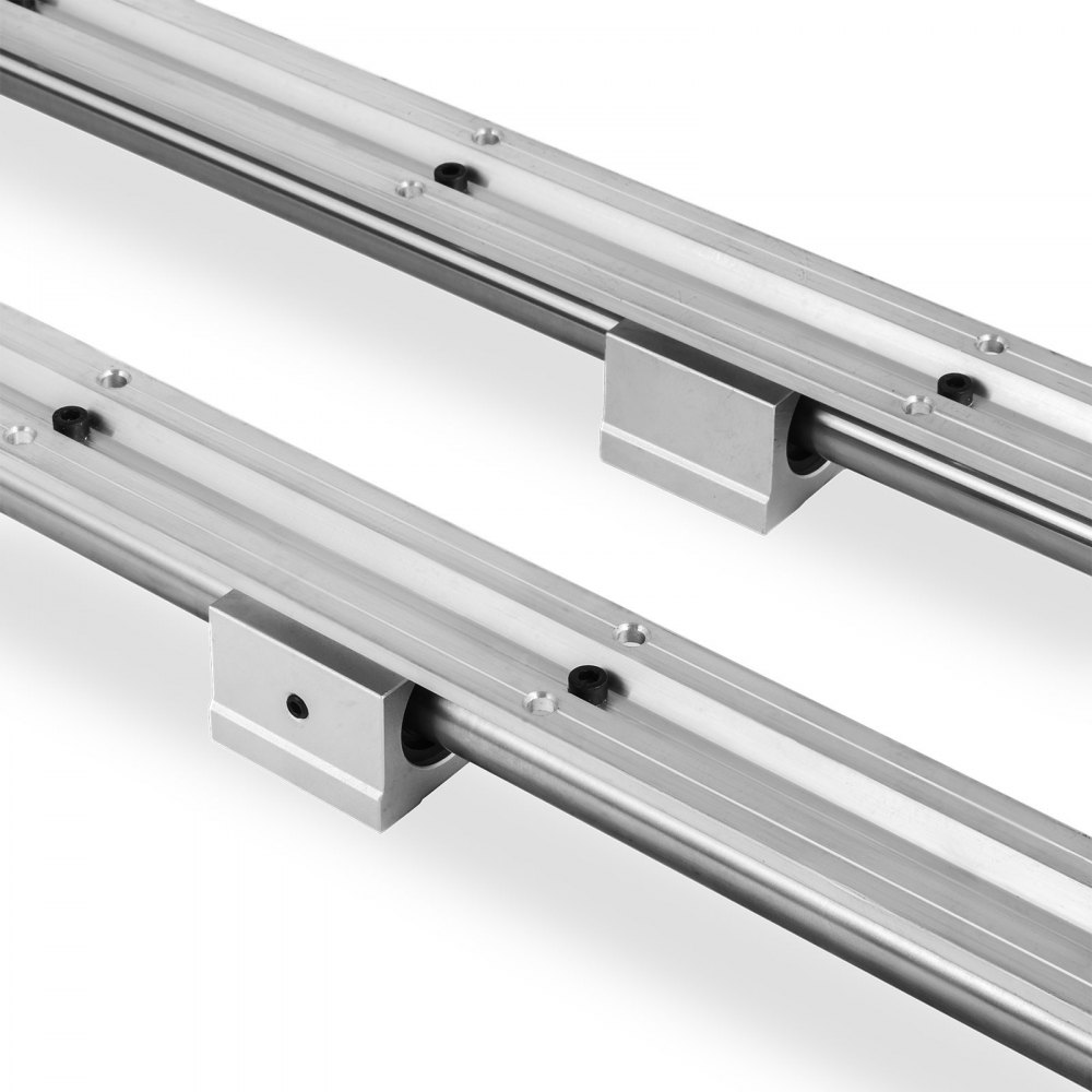 2 Set SBR20-1200mm 20mm Fully Supported Linear Rail Shaft Rod With 4 SBR20UU + SBR16-2000mm Linear Slide Guide 16mm Shaft 2 Rail With 4SBR16UU Bearing Block CNC
