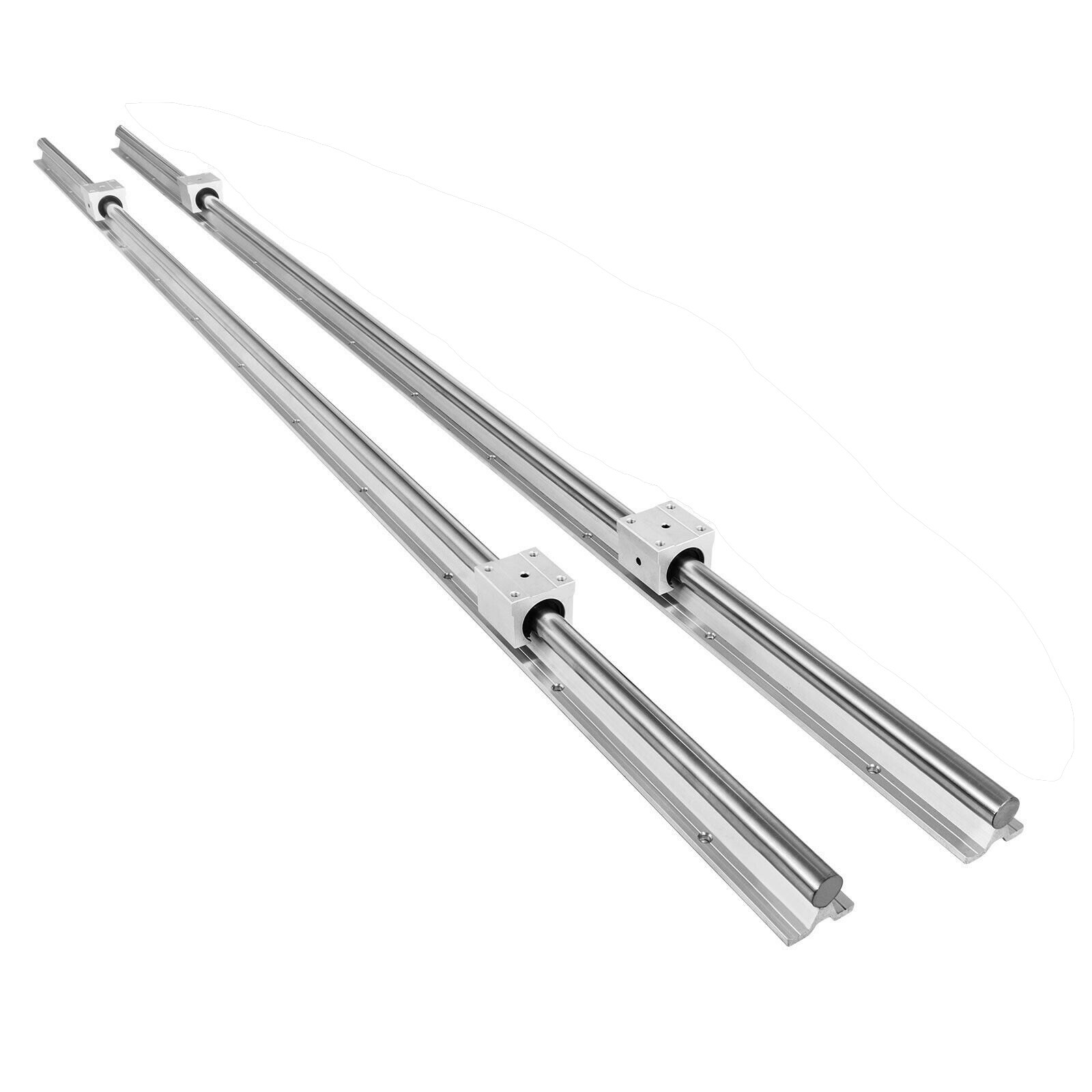 2 Set SBR20-1200mm 20mm Fully Supported Linear Rail Shaft Rod With 4 SBR20UU + SBR16-2000mm Linear Slide Guide 16mm Shaft 2 Rail With 4SBR16UU Bearing Block CNC