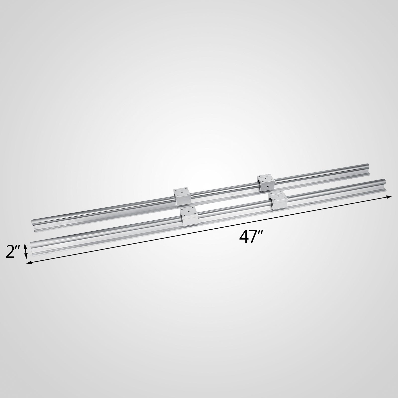 2 Set SBR20-1200mm 20mm Fully Supported Linear Rail Shaft Rod With 4 SBR20UU + SBR16-2000mm Linear Slide Guide 16mm Shaft 2 Rail With 4SBR16UU Bearing Block CNC