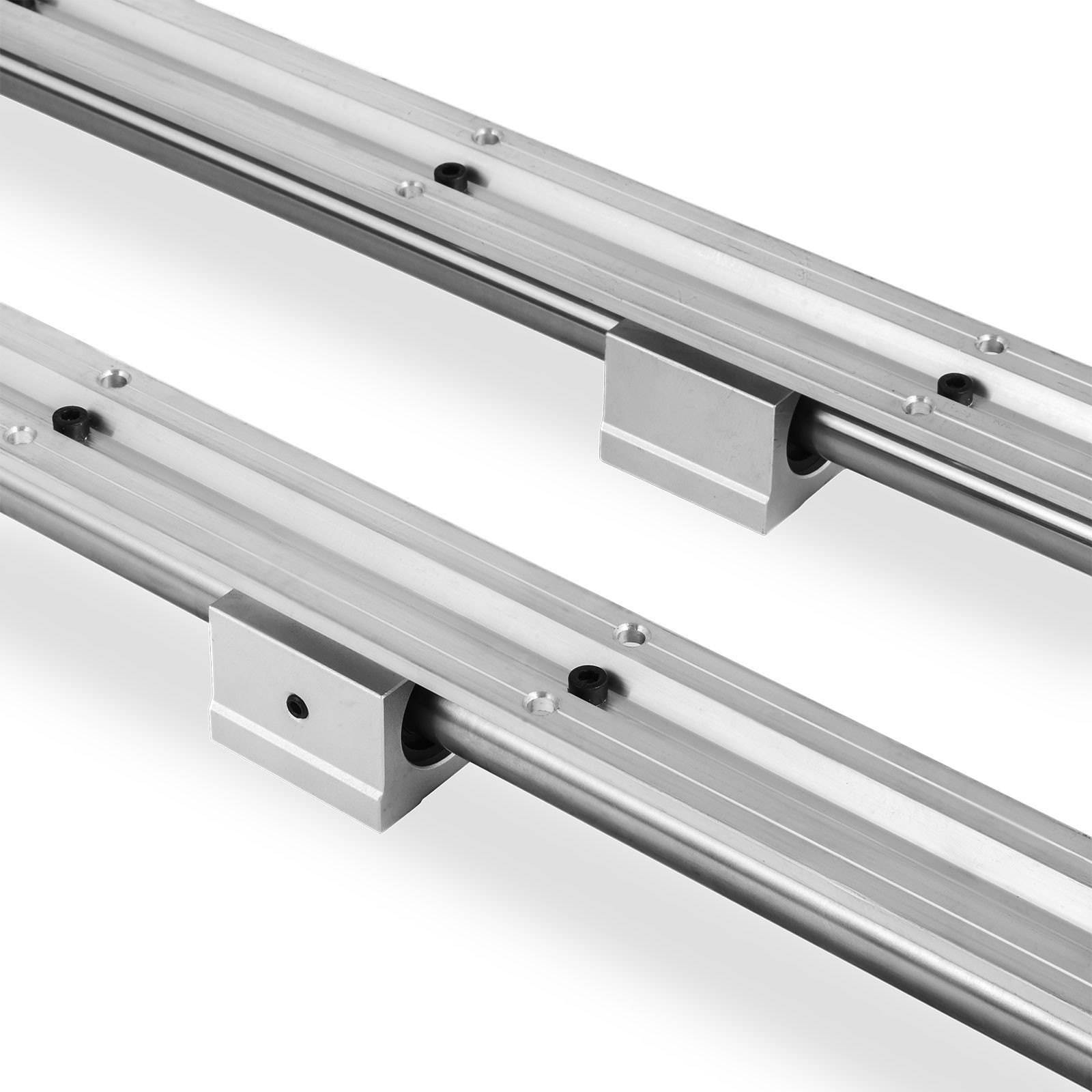2 Set SBR20-1200mm 20mm Fully Supported Linear Rail Shaft Rod With 4 SBR20UU + SBR16-2000mm Linear Slide Guide 16mm Shaft 2 Rail With 4SBR16UU Bearing Block CNC