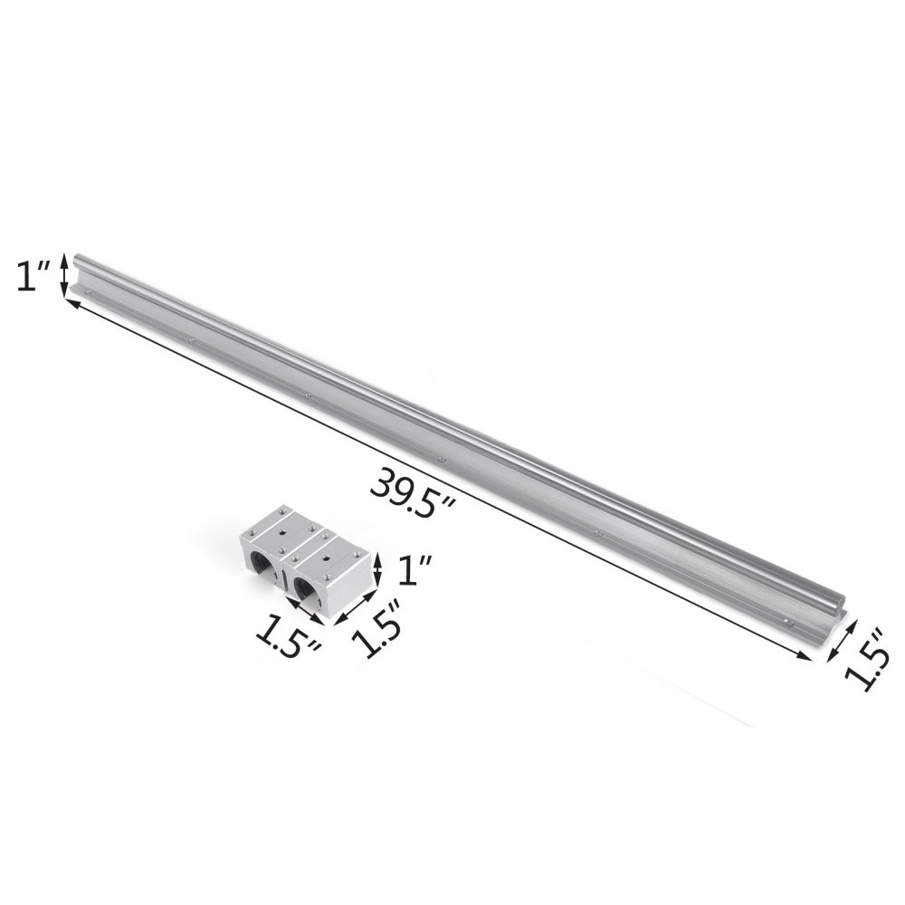 2 Sets Linear Rail Sbr20-1000mm Sbr20-1200mm Shaft Rod Lathes High Rigidity