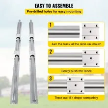 VEVOR SBR20 Linear Rail Set+3 Ballscrew RM1605-350/650/1050mm CNC Set Support Liner Rail+BK/BF12 with BK/BF 12 CNC Kit