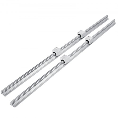 VEVOR 2PCS Linear Rail 0.78-47 Inch, Linear Bearings and Rails with 4PCS SBR20UU Bearing Block, Linear Motion Slide Rails for DIY CNC Routers Lathes Mills, Linear Slide Kit fit X Y Z Axis