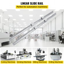 VEVOR Linear Rail 2 Set SBR20-1200mm Linear Rail Support Linear Rail Shaft Guide for 20mm Slotted Bearings