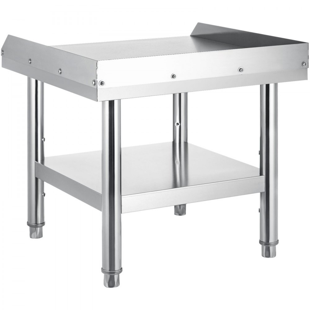 VEVOR Stainless Steel Equipment Grill Stand, 24 x 24 x 24 Inches Stainless Table, Grill Stand Table with Adjustable Storage Undershelf, Equipment Stand Grill Table for Hotel, Home, Restaurant Kitchen