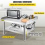 VEVOR Stainless Steel Equipment Grill Stand, 36 x 28 x 24 Inches Stainless Table, Grill Stand Table with Adjustable Storage Undershelf, Equipment Stand Grill Table for Hotel, Home, Restaurant Kitchen