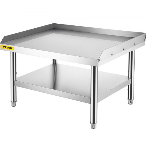 VEVOR Stainless Steel Equipment Grill Stand, 36 x 30 x 24 Inches Stainless Table, Grill Stand Table with Adjustable Storage Undershelf, Equipment Stand Grill Table for Hotel, Home, Restaurant Kitchen