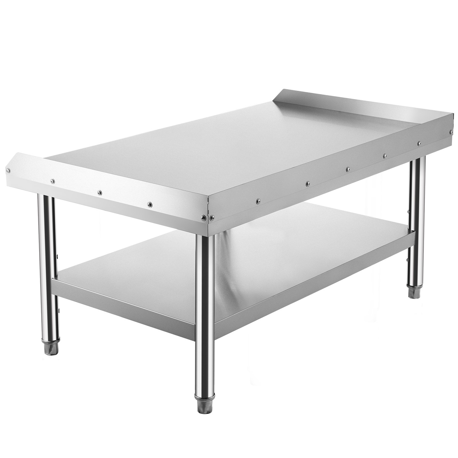 VEVOR Stainless Steel Equipment Grill Stand, 48 x 30 x 24 Inches Stainless Table, Grill Stand Table with Adjustable Storage Undershelf, Equipment Stand Grill Table for Hotel, Home, Restaurant Kitchen