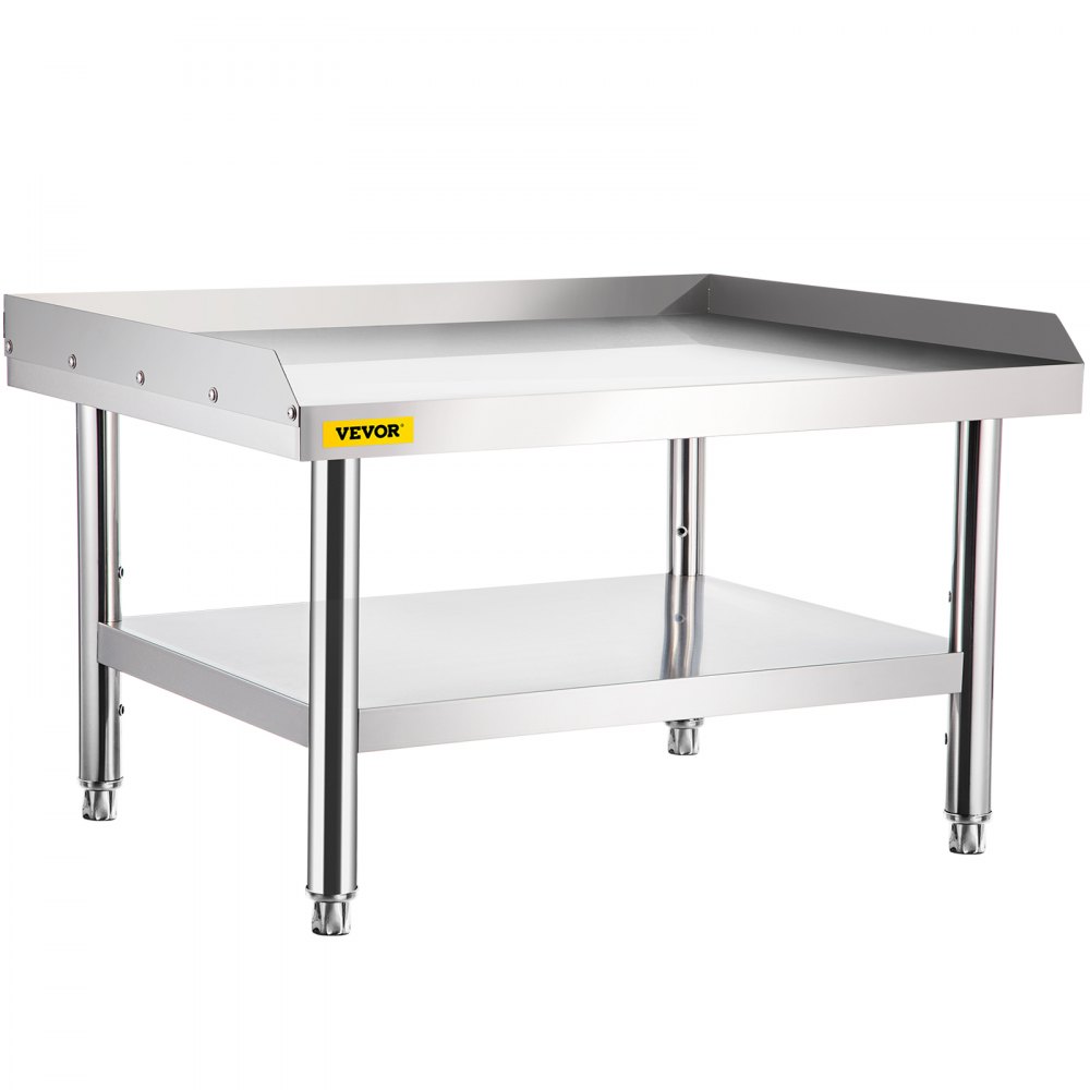 VEVOR Stainless Steel Equipment Grill Stand, 152.4 x 76.2 x 61 cm Stainless Table, Grill Stand Table with Adjustable Storage Undershelf, Equipment Stand Grill Table for Hotel, Home, Restaurant Kitchen
