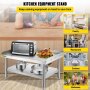 VEVOR Stainless Steel Equipment Grill Stand, 60 x 30 x 24 Inches Stainless Table, Grill Stand Table with Adjustable Storage Undershelf, Equipment Stand Grill Table for Hotel, Home, Restaurant Kitchen