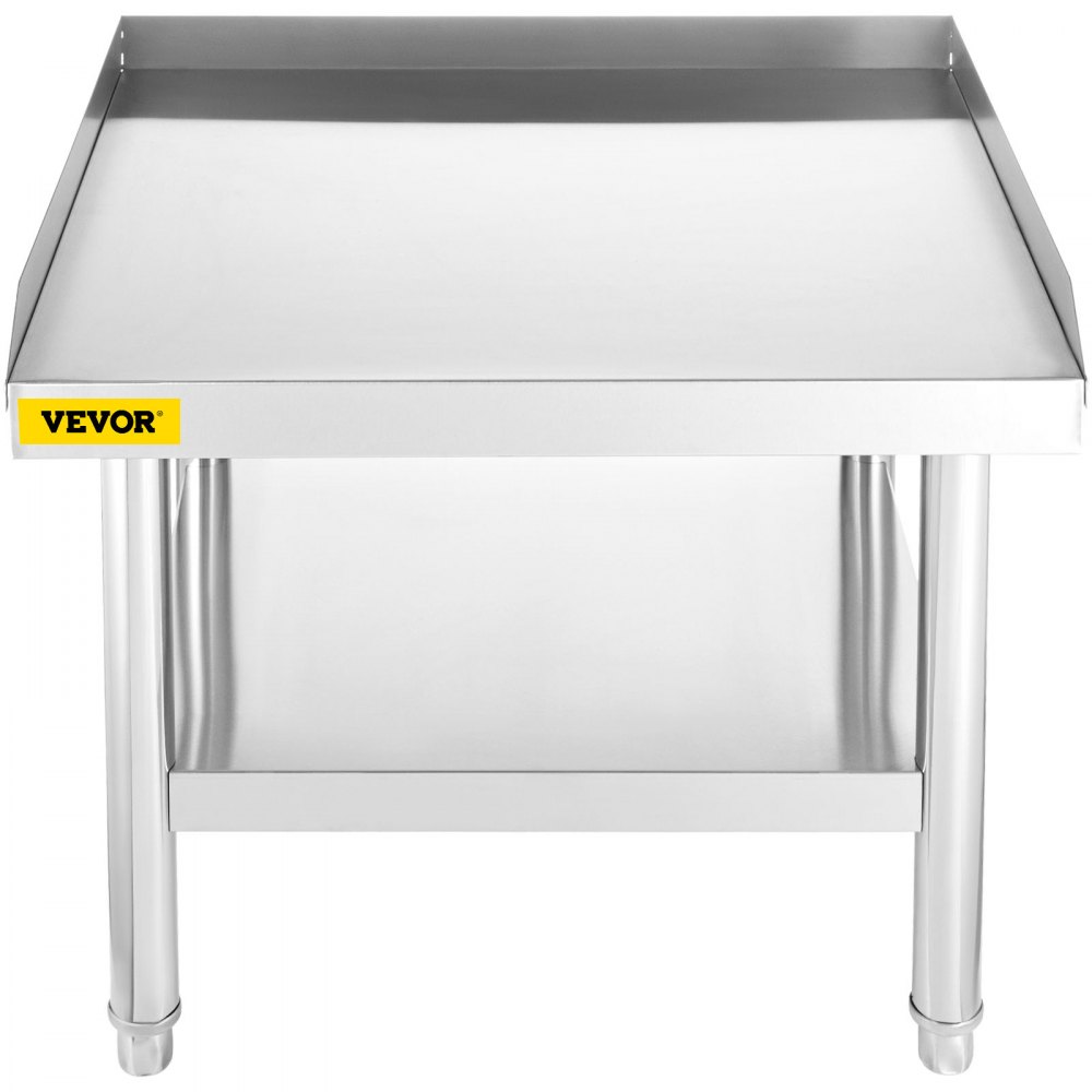 VEVOR Stainless Steel Equipment Grill Stand, 24 x 28 x 24 Inches Stainless Table, Grill Stand Table with Adjustable Storage Undershelf, Equipment Stand Grill Table for Hotel, Home, Restaurant Kitchen