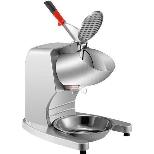 VEVOR 110V Electric Ice Shaver Crusher,300W 1450 RPM Snow Cone Maker Machine with Dual Stainless Steel Blades 210LB/H, Shaved Ice Machine with Ice Plate & Additional Blade for Home and Commercial Use,Silver