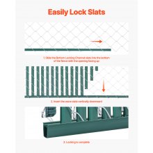 Chain Link Fence Privacy Slats Double-Wall for 4' High Fence Bottom Lock Green