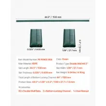 Chain Link Fence Privacy Slats Double-Wall for 4' High Fence Bottom Lock Green