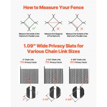 Chain Link Fence Privacy Slats Double-Wall for 6' High Fence Bottom Lock Black