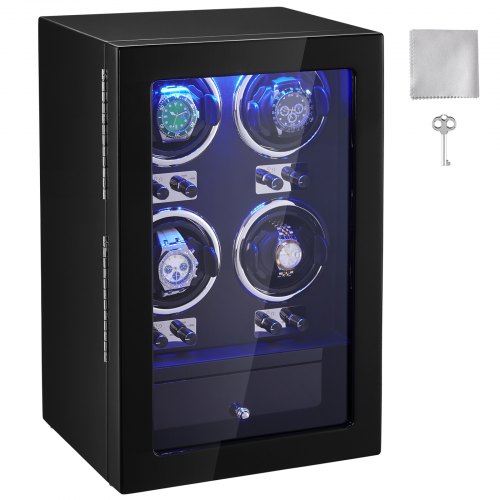 VEVOR Watch Winder for 4 Automatic Watches with 4 Quiet Japanese Mabuchi Motors