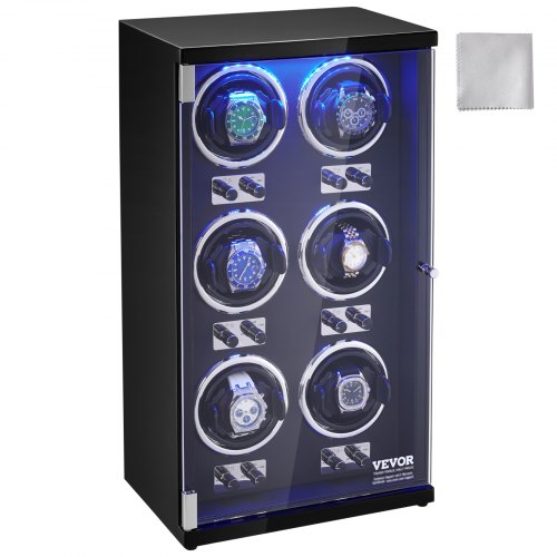 VEVOR Watch Winder for 6 Automatic Watches with 6 Quiet Japanese Mabuchi Motors