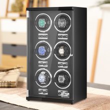 VEVOR Watch Winder for 6 Automatic Watches with 6 Quiet Japanese Mabuchi Motors