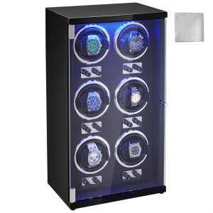 VEVOR Watch Winder for 6 Men's and Women's Automatic Watches with