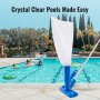 VEVOR Portable Pool Vacuum, Handheld Pool Vacuum Cleaner with 3 Scrub Brushes & 56" 6 Sections Pole, Swimming Pool Jet Cleaner for Above Ground Pool, Inflatable Pool, Spas, Ponds & Fountains