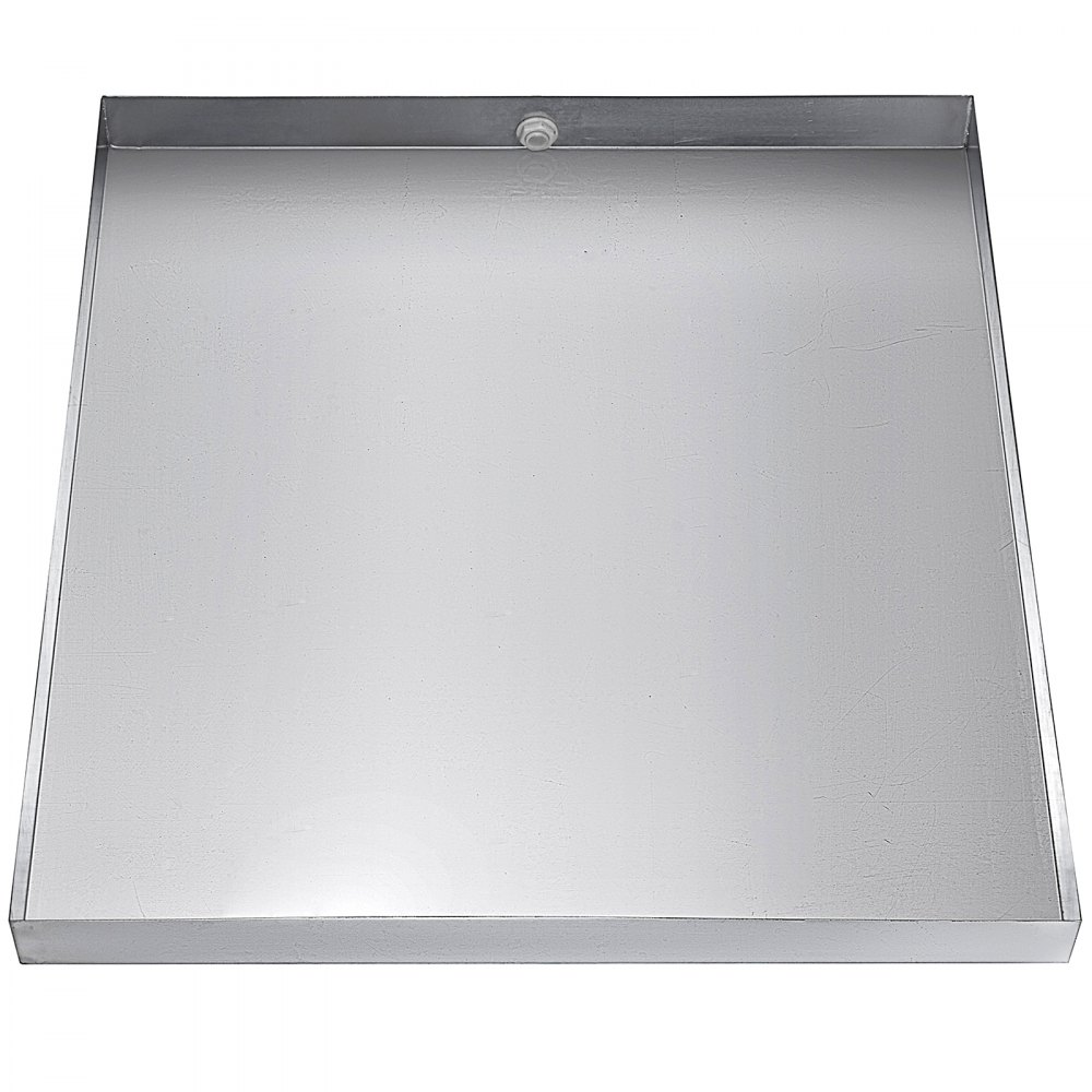 VEVOR 32 x 30 x 2.5 Inch Washing Machine Pan 18 GA Thickness 304 Stainless Steel Heavy Duty Compact Washer Drip Tray with Drain Hole & Hose Adapter