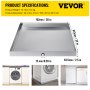 VEVOR 32 x 30 x 2.5 Inch Washing Machine Pan 18 GA Thickness 304 Stainless Steel Heavy Duty Compact Washer Drip Tray with Drain Hole & Hose Adapter