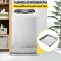 VEVOR 32 x 32 x 2.5 Inch Washing Machine Pan 18 GA Thickness 304 Stainless Steel Heavy Duty Compact Washer Drip Tray with Drain Hole & Hose Adapter
