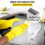 VEVOR 32 x 32 x 2.5 Inch Washing Machine Pan 18 GA Thickness 304 Stainless Steel Heavy Duty Compact Washer Drip Tray with Drain Hole & Hose Adapter