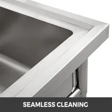 VEVOR Stainless Steel Kitchen Sink Handmade Sink 1 Compartment with Left Hand Platform Utility Sink Catering Sink Unit for Bar Kitchen Restaurant