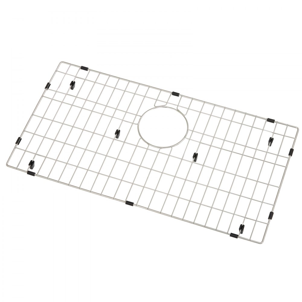 VEVOR sink protector grid with center drain hole and adjustable black rubber feet.