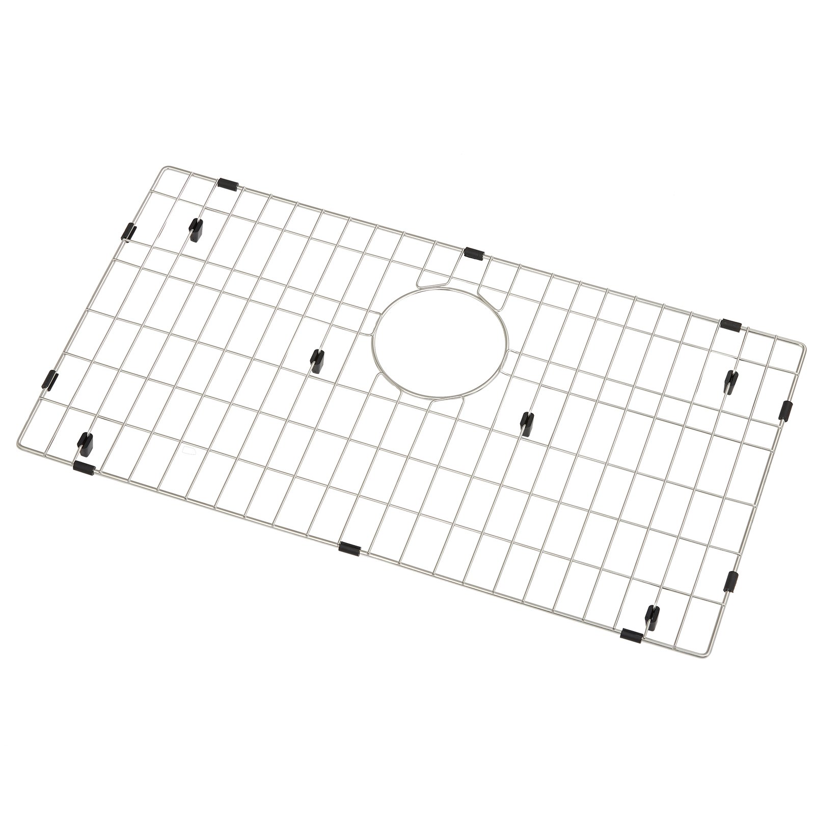 VEVOR sink protector grid with center drain hole and adjustable black rubber feet.