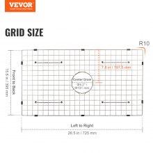 VEVOR Sink Protector Grid, 72.5x39.5 cm Stainless Steel Sink Grates, Centered Drain Sink Grates with R20 Corner Radius, Large Sink Bottom Grids, Universal Bowl Rack Sink Accessories For Kitchen Sink
