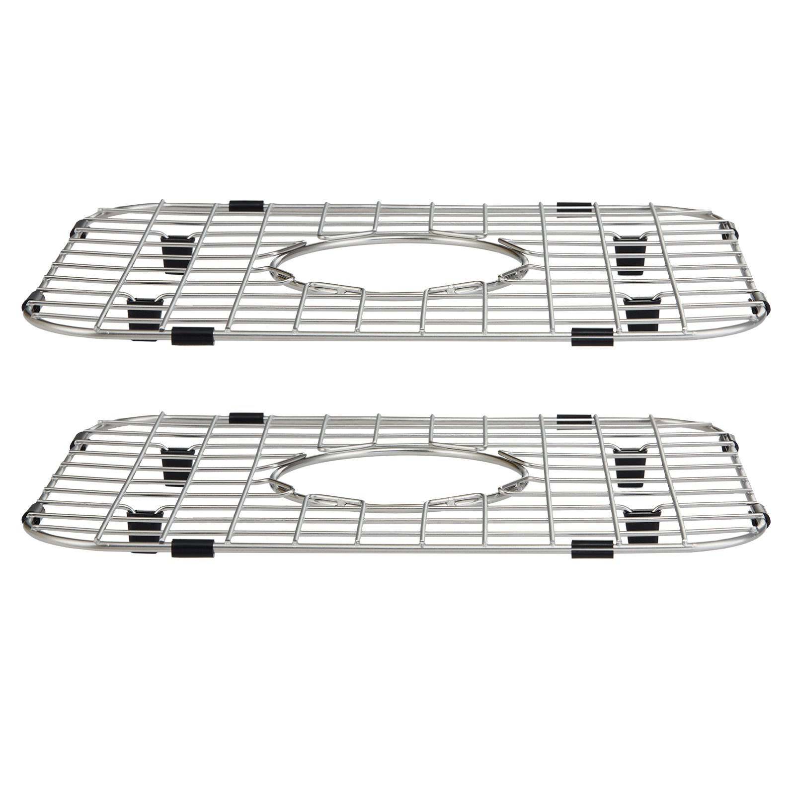 VEVOR Sink Protector Grid 2PCS, 13.7"x11.6" Stainless Steel Sink Grates, Centered Drain Sink Grates with R50 Corner Radius, Large Sink Bottom Grids, Universal Bowl Rack Sink Accessory For Kitchen