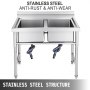 Commercial Kitchen Sink Stainless Steel Double Deep Pot Pan Wash Container
