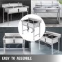 Commercial Kitchen Sink Stainless Steel Double Deep Pot Pan Wash Container