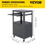 VEVOR Steel AV Cart, 27-41" Height Adjustable, Media Cart with Keyboard Tray and Locking Cabinet, 24" x 18" Length Presentation Cart with 3-Shelf, 150 lbs Projector Cart with 4 Wheels and 2 Brakes